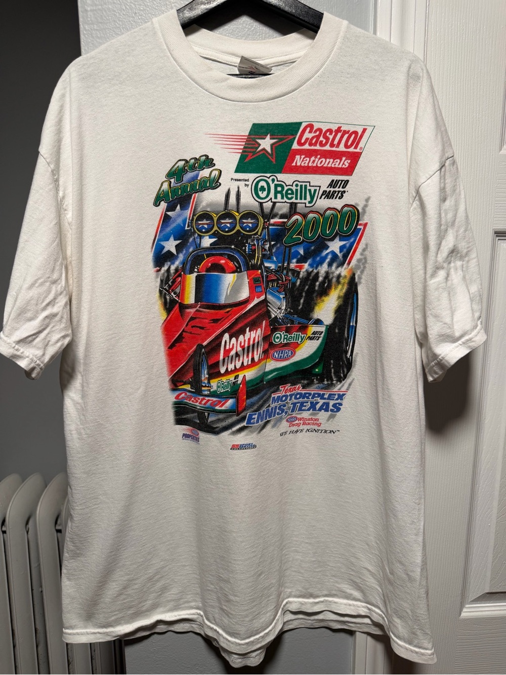 Vintage 2000 Castrol Nationals 2000 Ennis TX Graphic T Shirt Size Men’s XL
